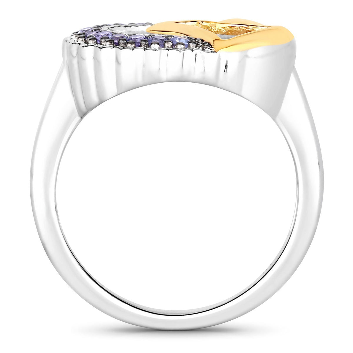 Anillo de plata de ley .925 con tanzanita genuina de 0.28 quilates