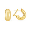 Aretes de argolla pequeños Omega en oro amarillo de 14k