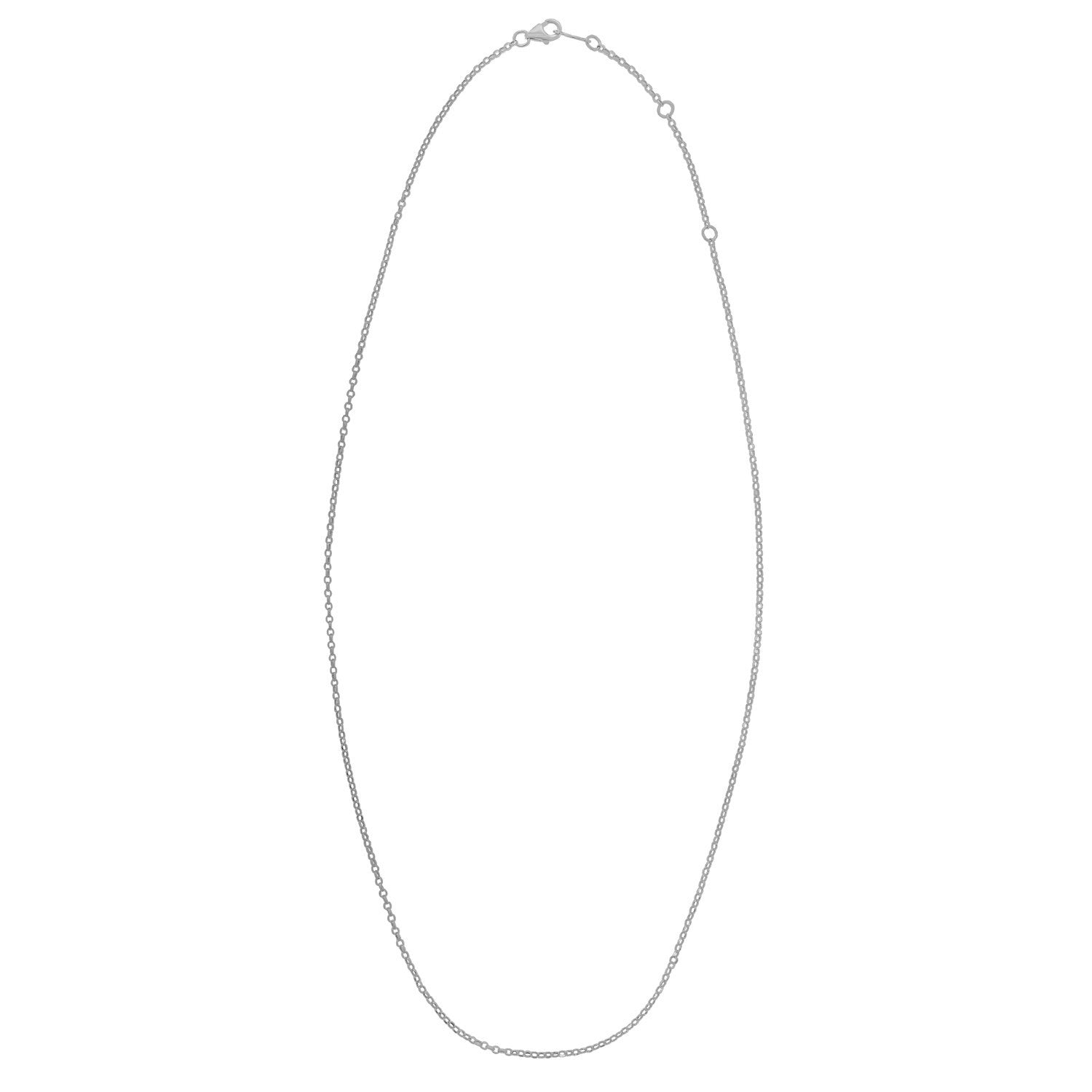Cadena de cable doble extensible en oro blanco de 14k (1.40 mm)