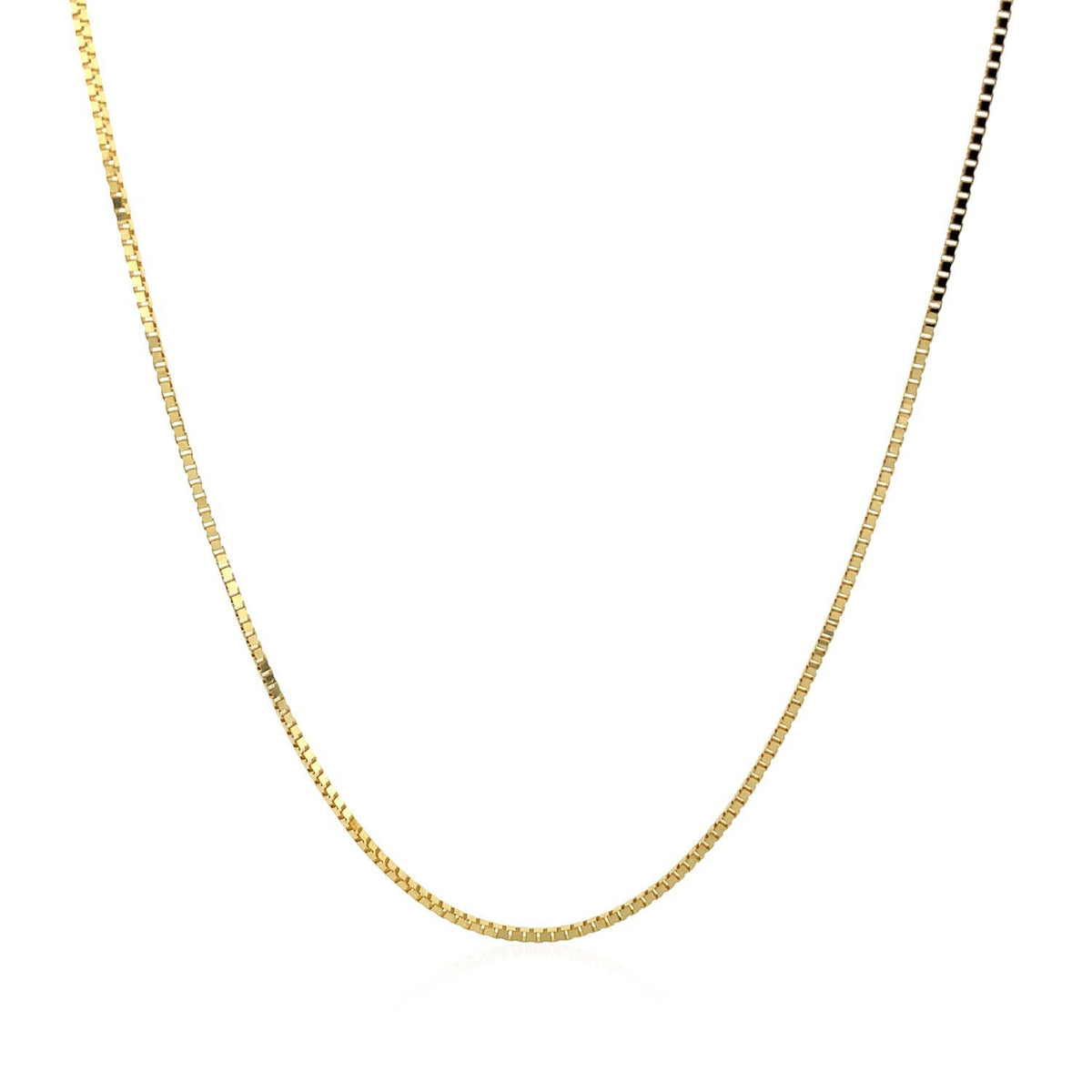 Cadena clásica de oro amarillo de 14k, 0.8mm