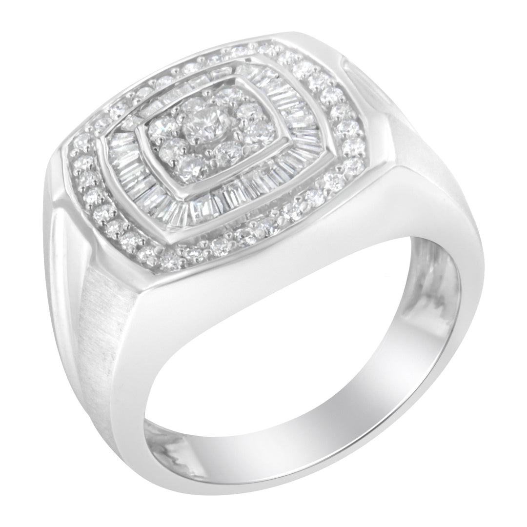 14K White Gold Men's Diamond Band Ring (1 cttw, H-I Color, SI1-SI2 Clarity)