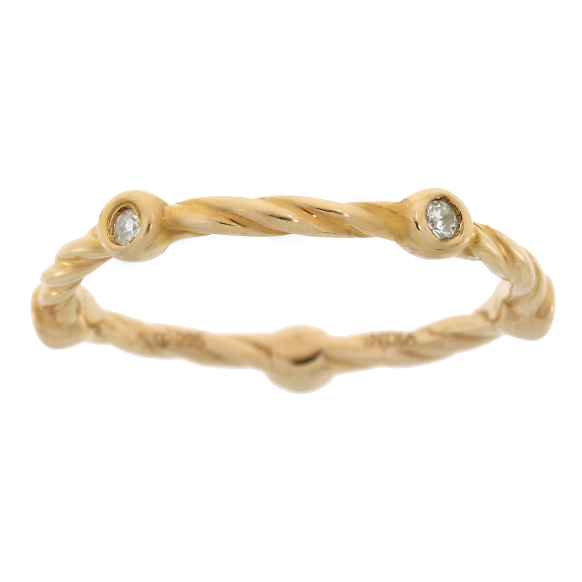 Banda apilable de .07ct de diamantes en plata de ley