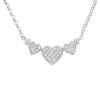 14K White Gold 1.0 Cttw Princess Cut Diamond Three Heart 18