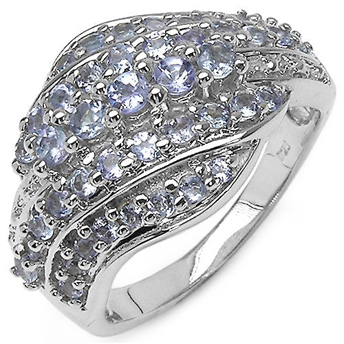 Anillo de plata de ley .925 con tanzanita genuina de 1,22 quilates
