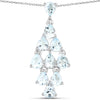2.20 Carat Genuine Aquamarine .925 Sterling Silver Pendant