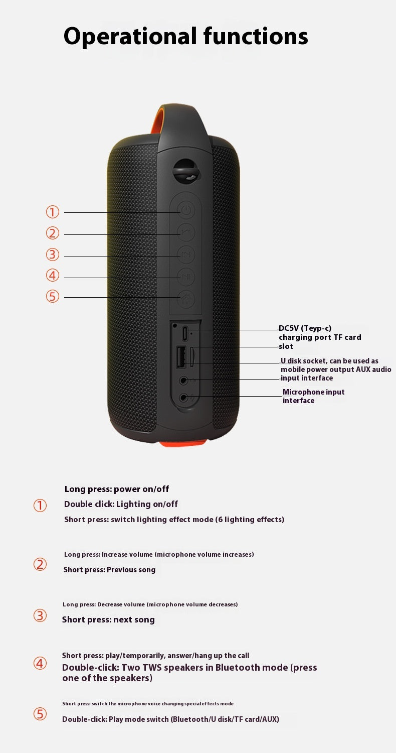 iTech XtremeFlip - Light Show Wireless Speaker - SD Card & Power Bank - Waterproof Bluetooth Speaker