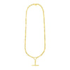 14k Yellow Gold Alternating Oval and Round Chain Necklace with Toggle