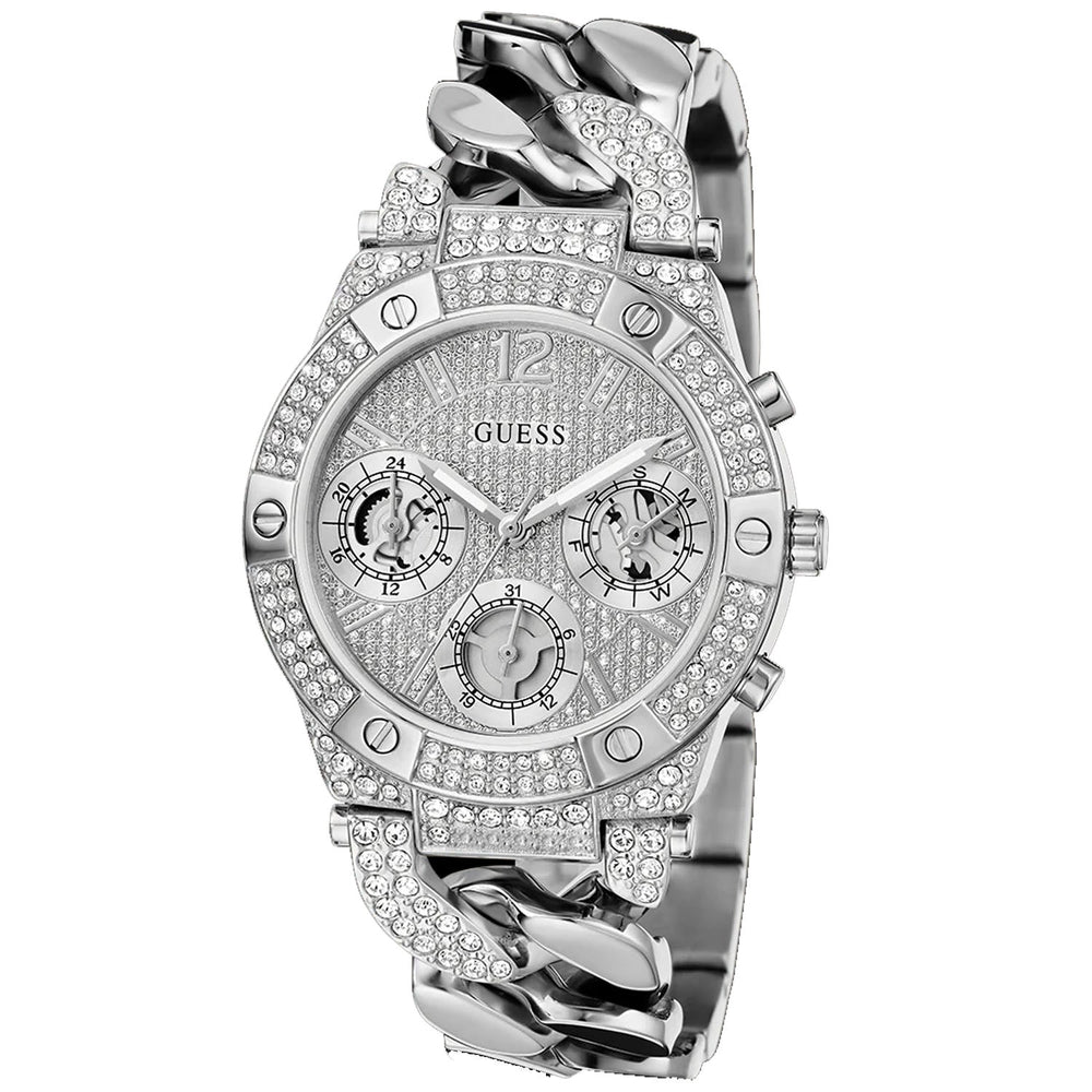 Женские наручные часы Guess Trend серебристого цвета с многофункциональным циферблатом
