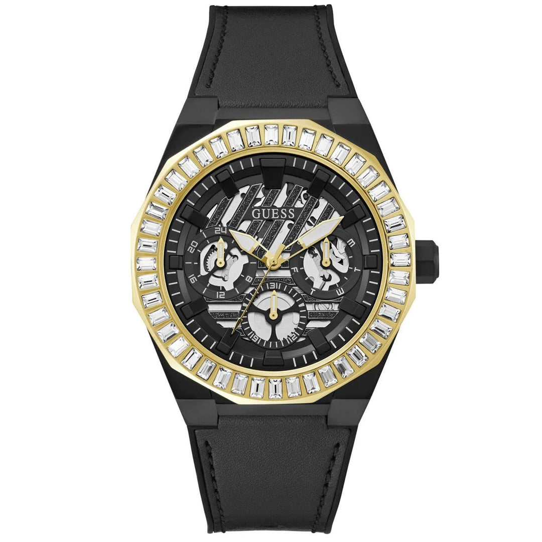 Guess Reloj Analógico de Esfera Redonda Negra para Hombre