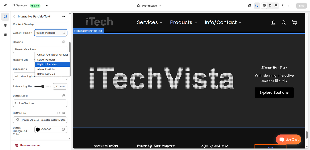 Interactive Particle Text Section - Dynamic, Animated & Lazy-Loading