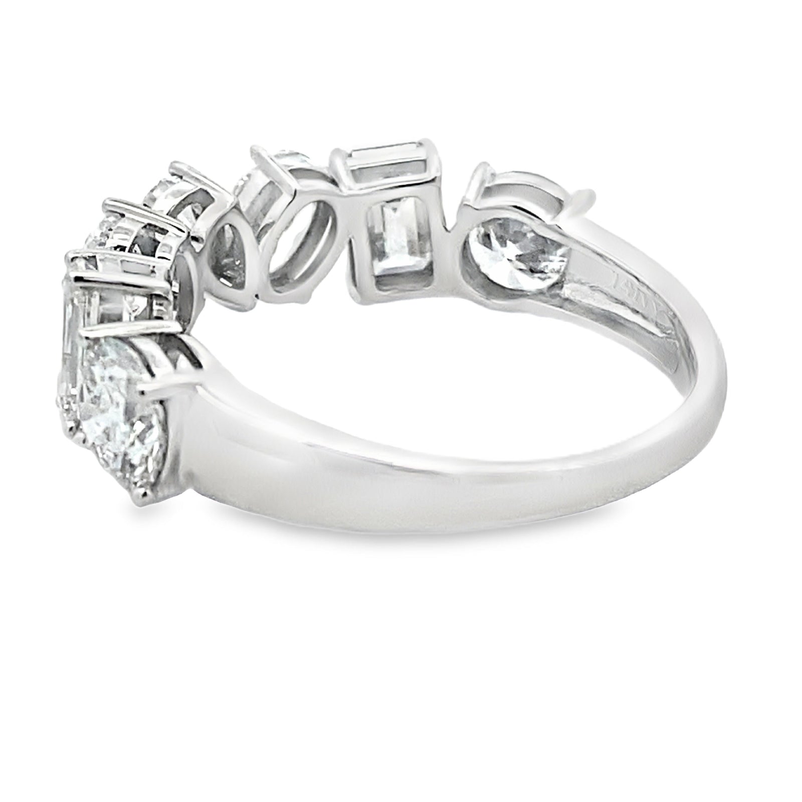 Anillo de boda con diamante de laboratorio de oro blanco de 14 kt