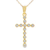 .12ct Diamond Cross Religious Pendant 14KT Yellow Gold
