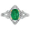 Genuine .94ct Emerald Diamond Ring 14KT White Gold