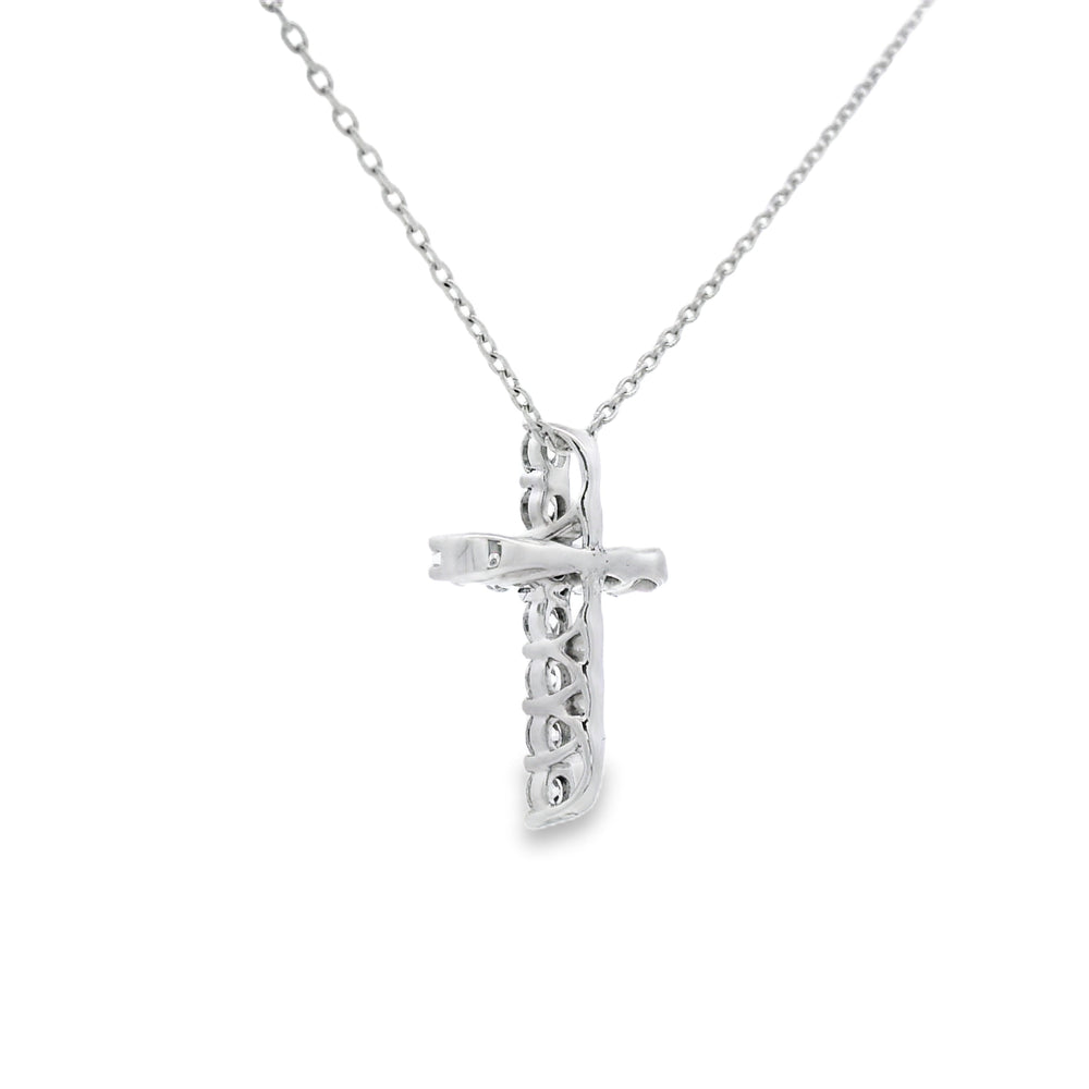 .35ct Diamond Cross Religious Pendant 14KT White Gold