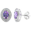 Natural .88ct Amethyst Diamond Earrings 10KT White Gold