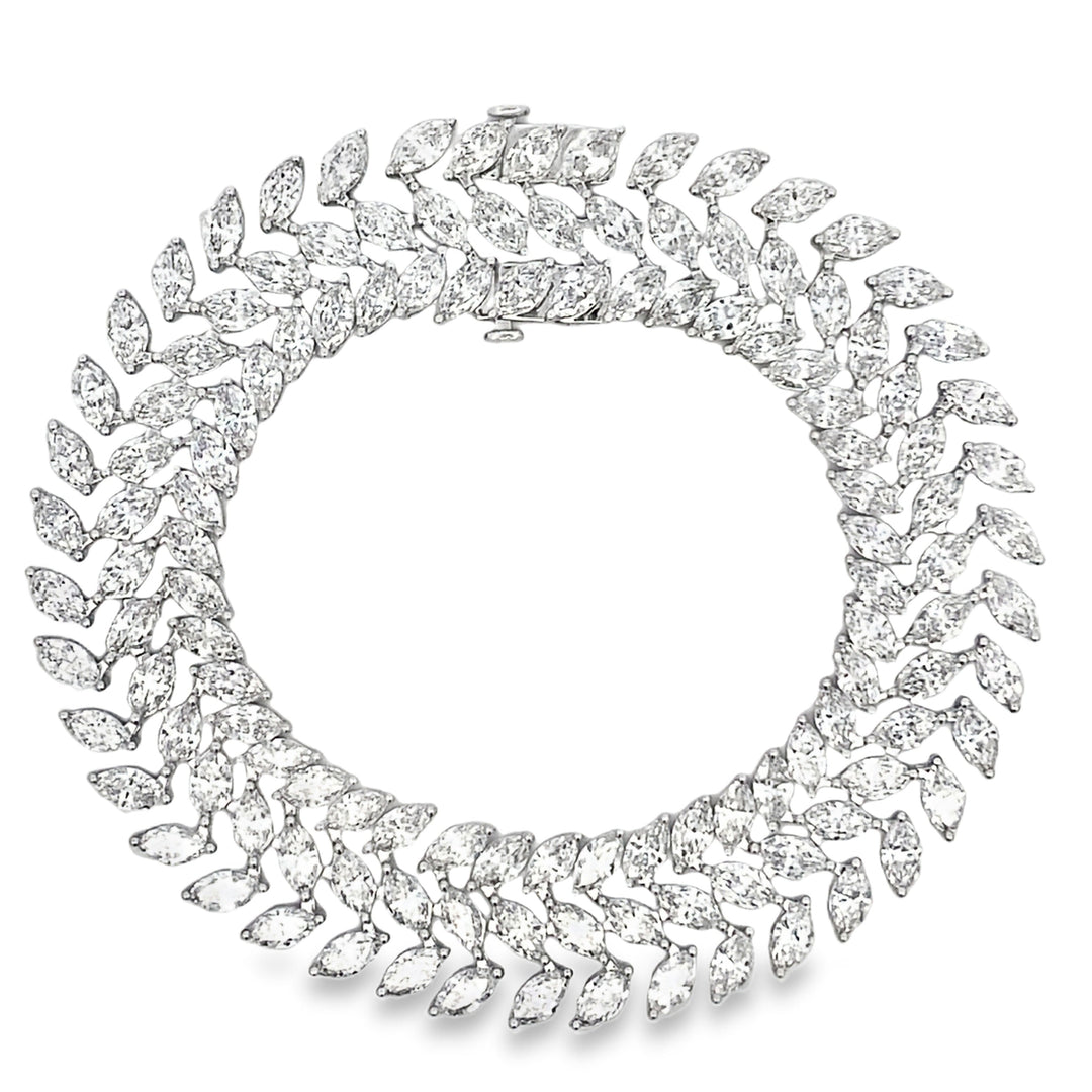 Pulsera de tenis de oro blanco de 14 quilates con diamantes de laboratorio