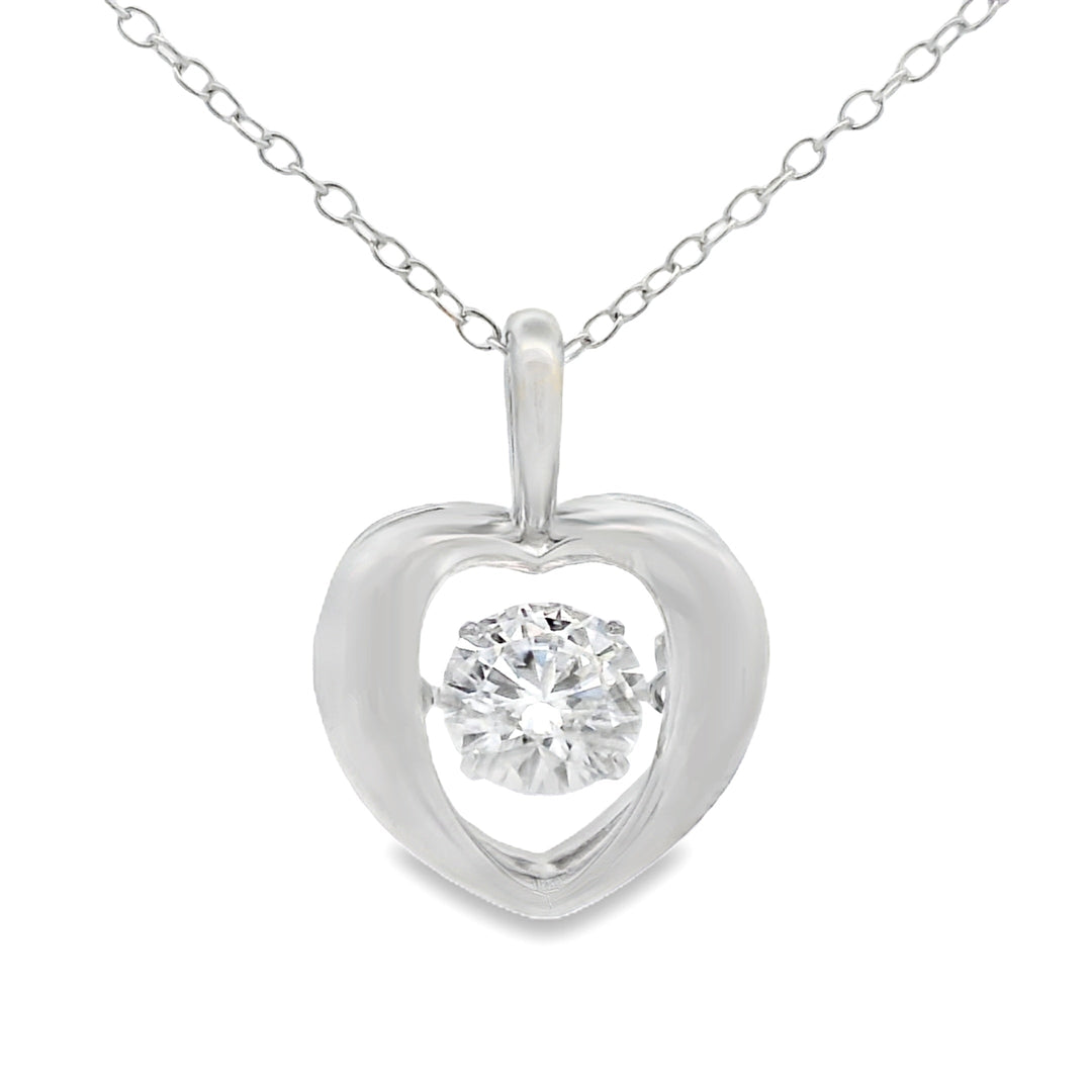 Colgante Corazón Amor de Moissanita de 1,00 ct en Plata de Ley