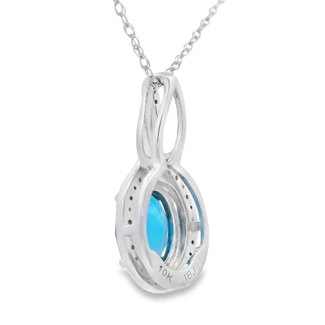 London Blue Topaz Fashion Pendants 10KT White Gold
