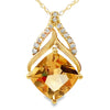 Colgantes de moda de citrino y diamantes oro amarillo de 10 KT