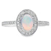 Genuine .36ct Opal Diamond Ring 10KT White Gold