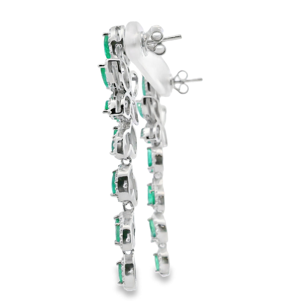 2.02ct Emerald Zircon Dangle Earrings Sterling Silver