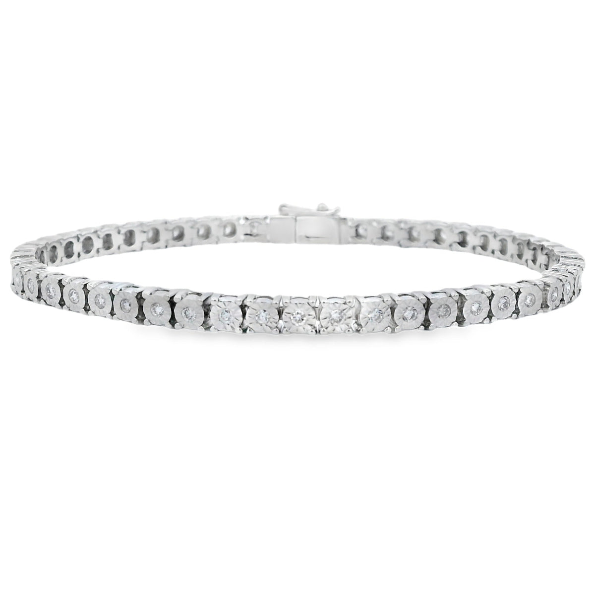 Pulsera tenis de plata esterlina con diamantes de laboratorio