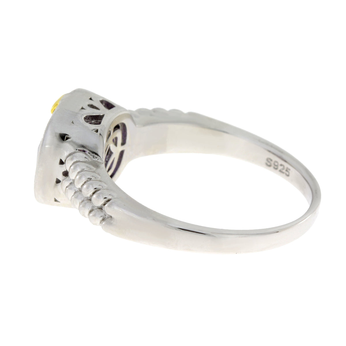 Anillo de circonita cúbica auténtica de plata de ley