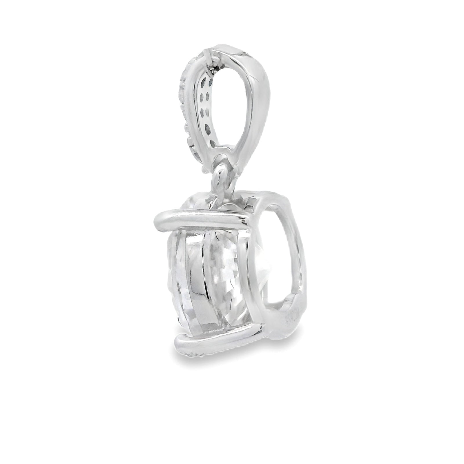 Colgante de moissanita natural de 3,00 qt en plata de ley