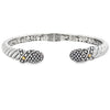 Pulsera de aro de plata de ley y oro de 18 quilates