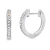Genuine .08ct Diamond Hoop Earrings 10KT White Gold