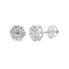 Aretes de diamante cultivado en laboratorio de .86 ct de plata esterlina