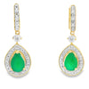 Chalcedony Diamond Dangle Earrings 10KT Yellow Gold