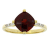 Genuine 1.25ct Garnet Diamond Ring 10KT Yellow Gold
