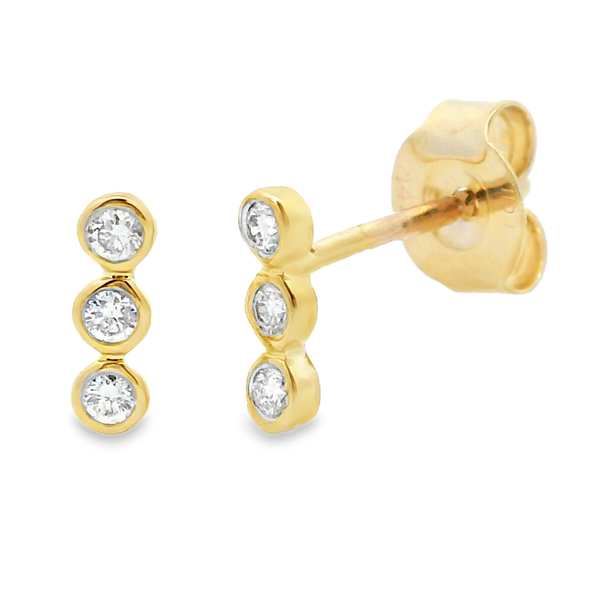 Pendientes Colgantes con Diamantes de .09ct en Oro Amarillo de 14kt