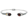 Pulsera de granate de plata de ley con oro de 18 quilates