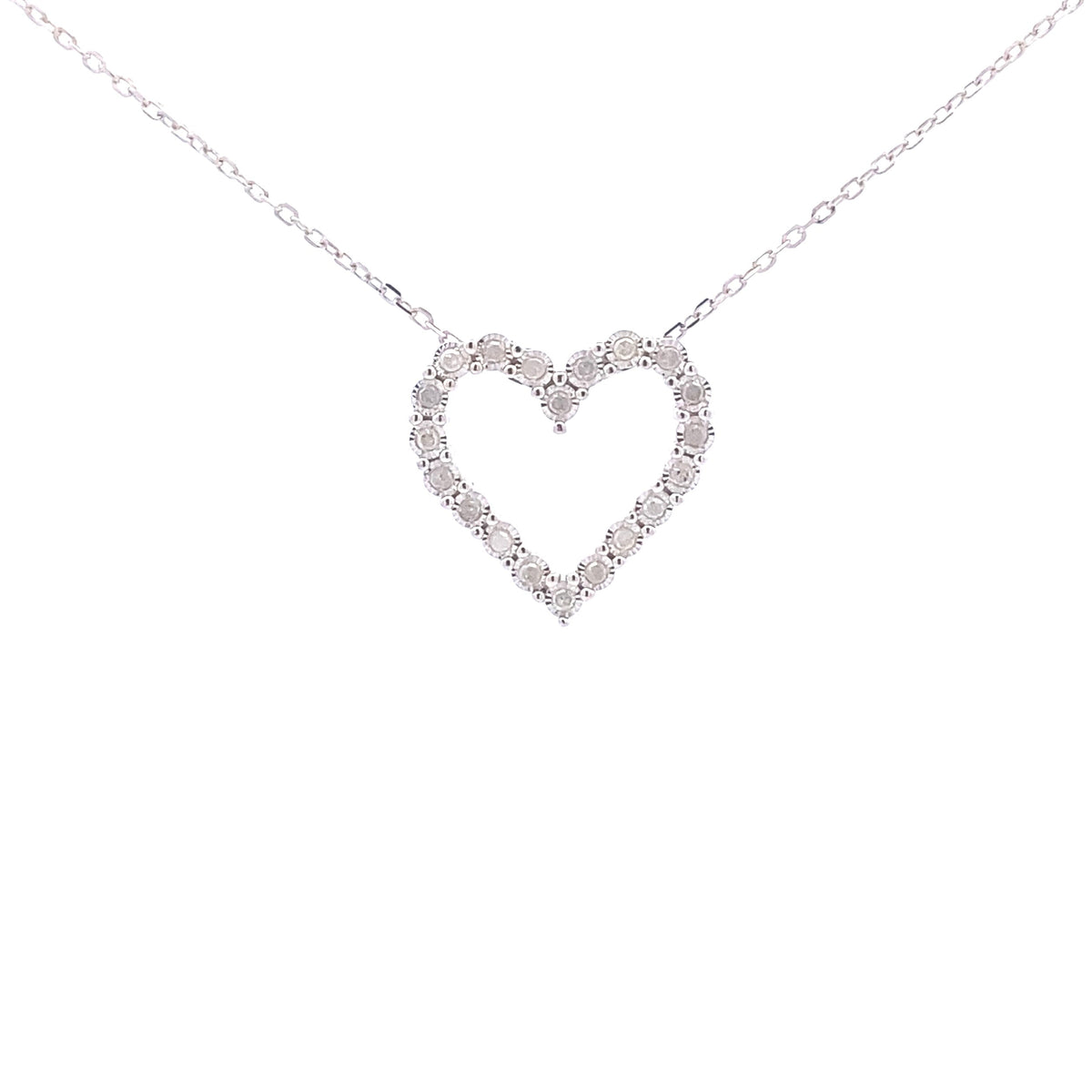 Colgante de corazón con diamante de 0,25 ct y plata de ley