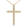 Colgante religioso de cruz de plata de ley natural de 0,55 ct