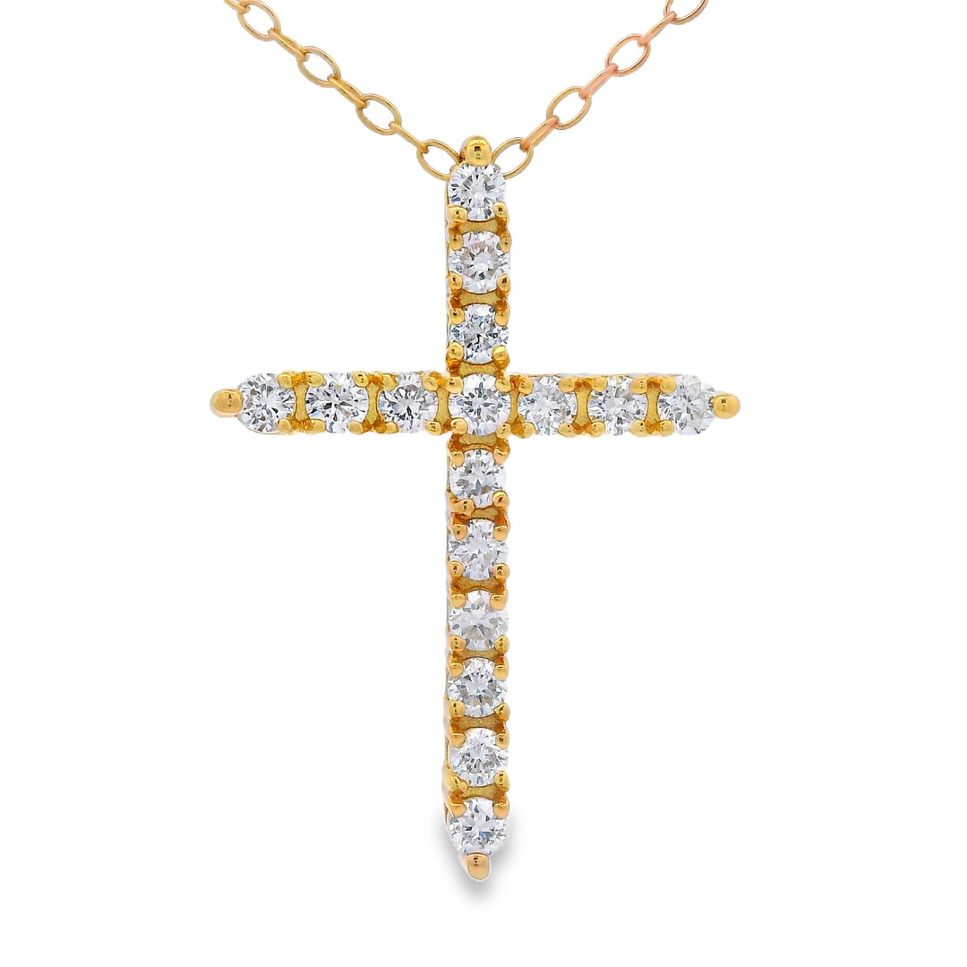 Colgante religioso de cruz de plata de ley natural de 0,55 ct