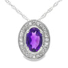 Colgantes de moda de amatista y diamante de .49 ct en oro blanco de 10 kt