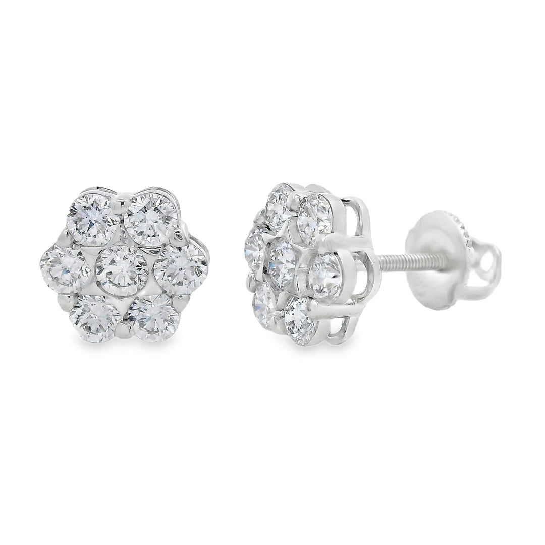 Pendientes de Diamantes Creados en Laboratorio de 1.50ct Plata de Ley