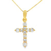 .23ct Diamond Cross Religious Pendant 14KT Yellow Gold