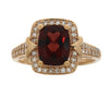 Genuine 3.13ct Garnet Diamond Ring 10KT Rose Gold