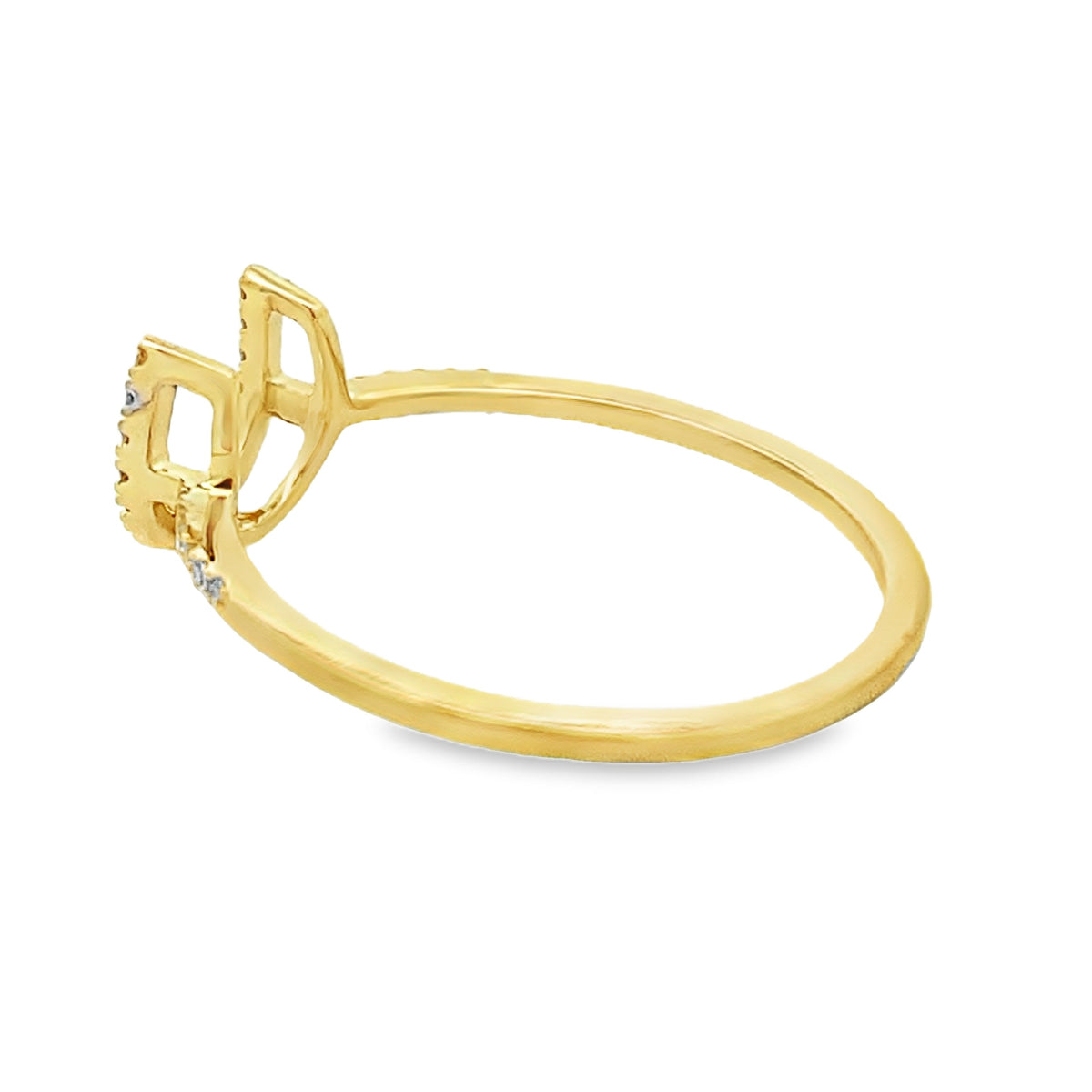 Anillo de oro amarillo de 14 quilates con diamante genuino de 0,10 ct