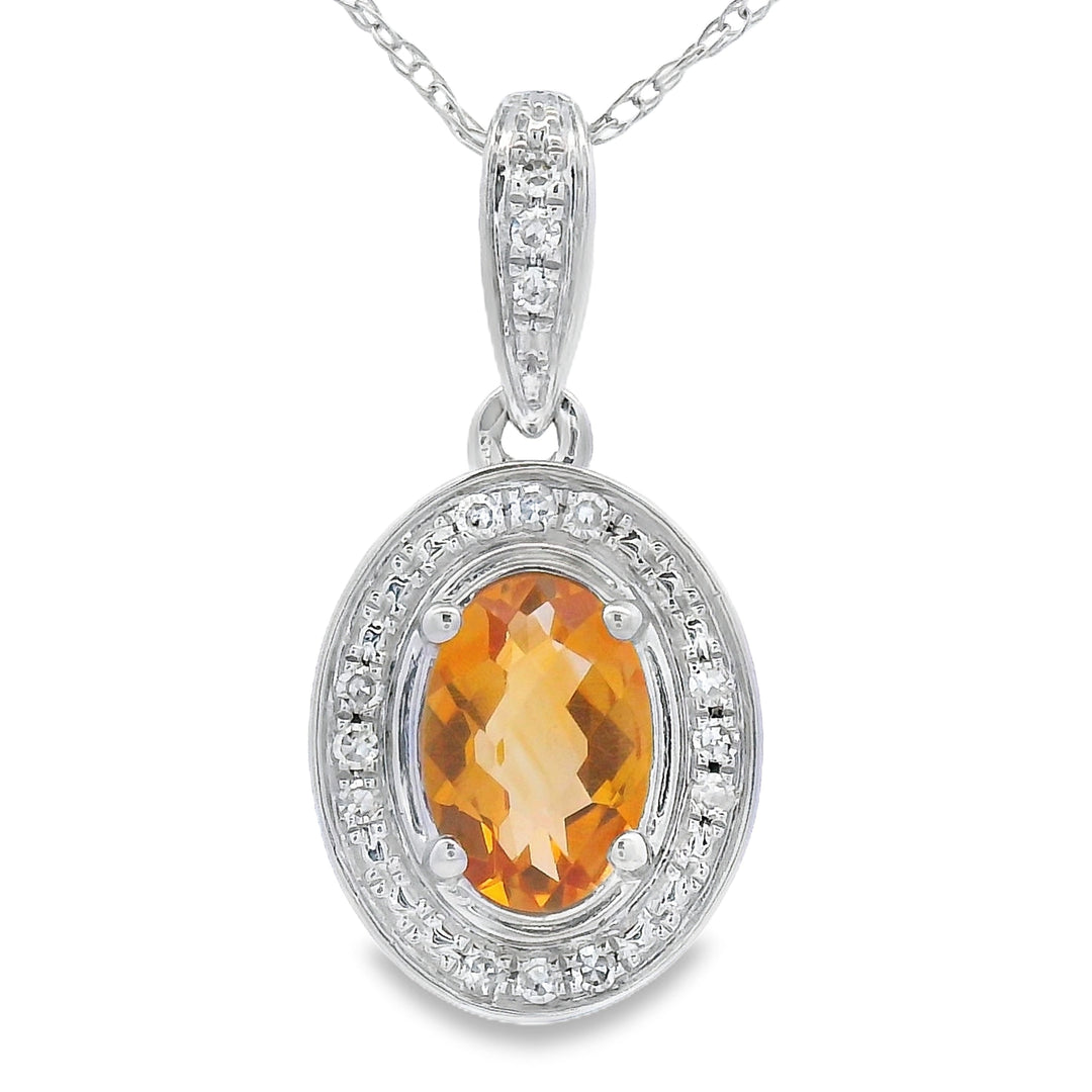 .48ct Citrine Diamond Fashion Pendants 10KT White Gold