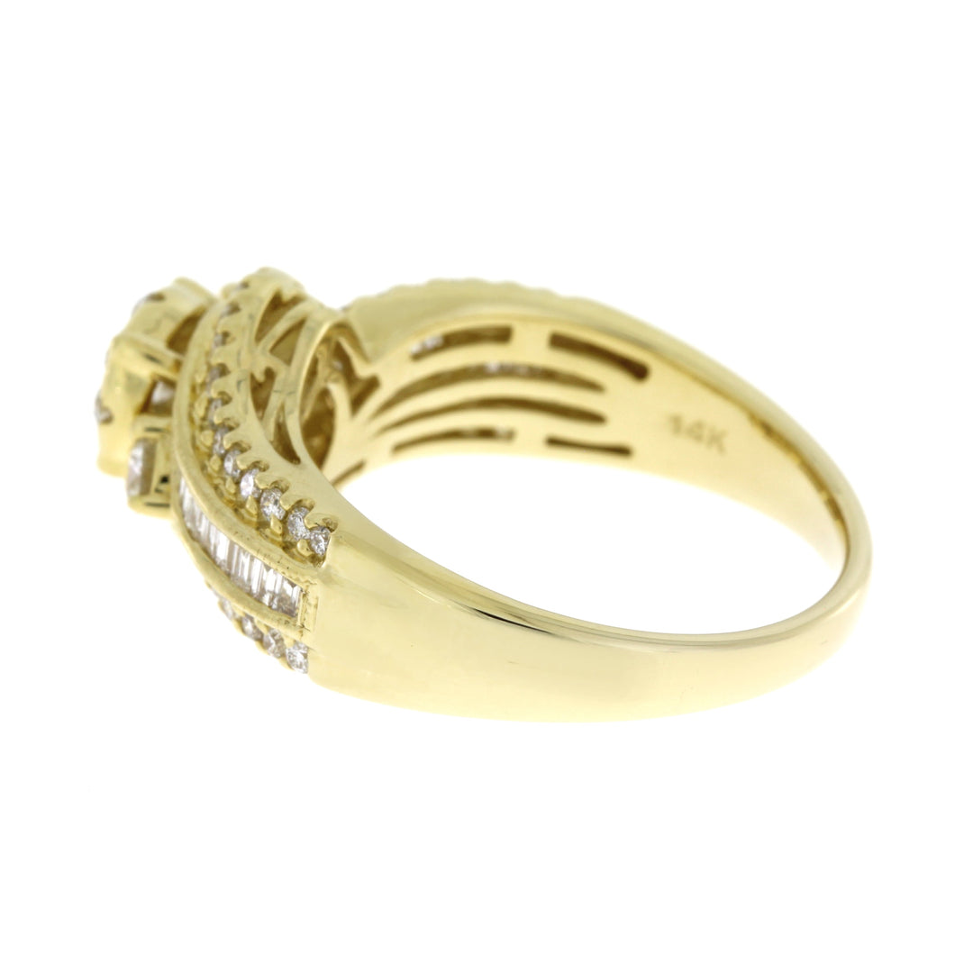 Genuine 1.00ct Diamond Eng Only 14KT Yellow Gold