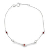Natural .25ct Ruby Diamond Bracelet 14KT White Gold