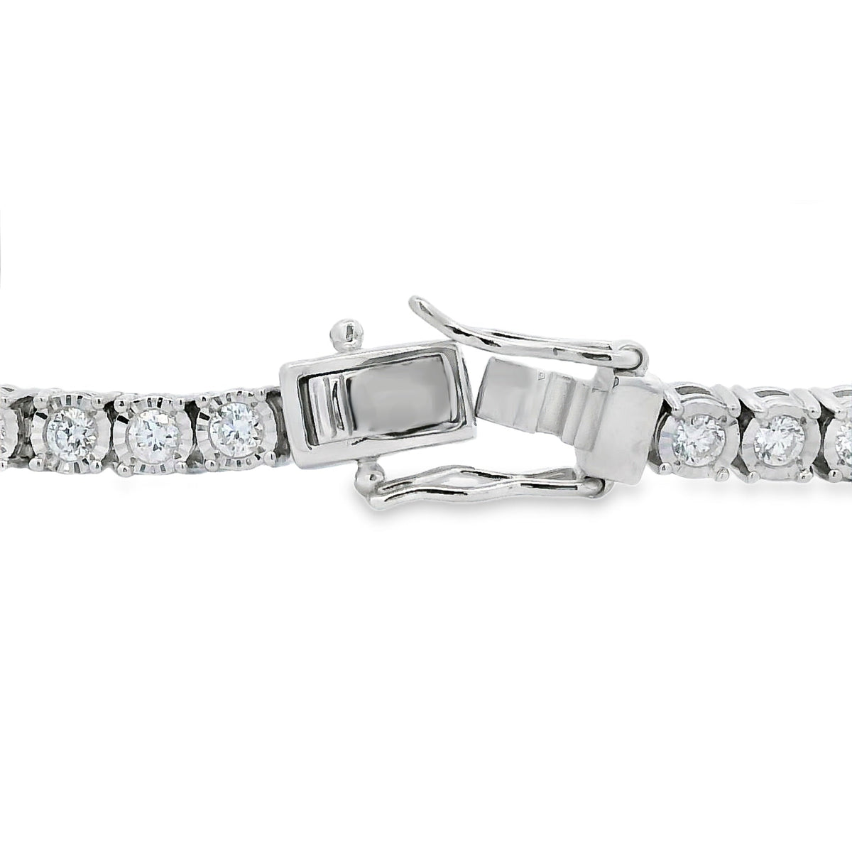 Pulsera tenis de plata esterlina con diamantes de laboratorio