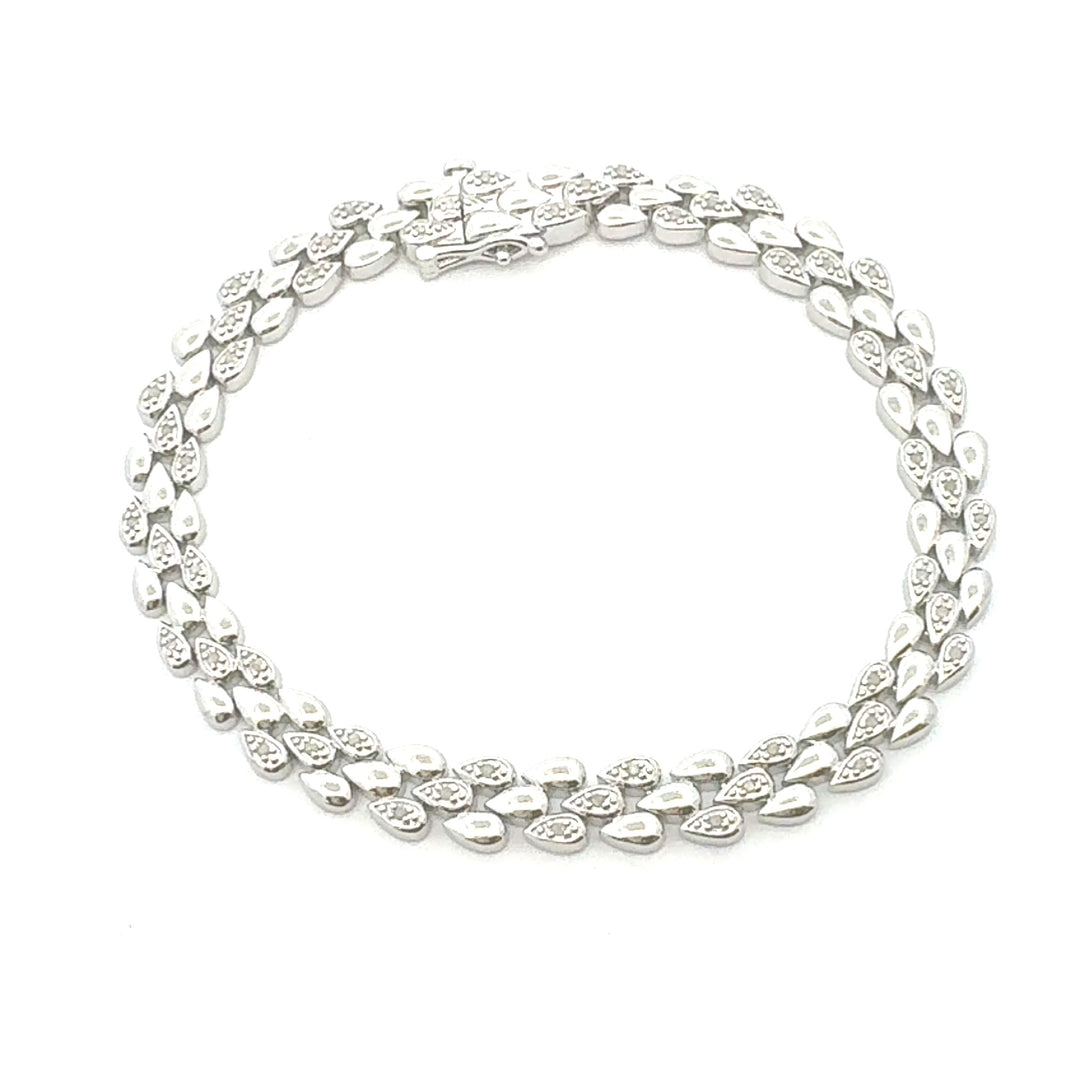 Pulsera de tenis de plata de ley con diamantes auténticos de 0,25 ct