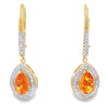 .88ct Amethyst Diamond Dangle Earrings 10KT Yellow Gold