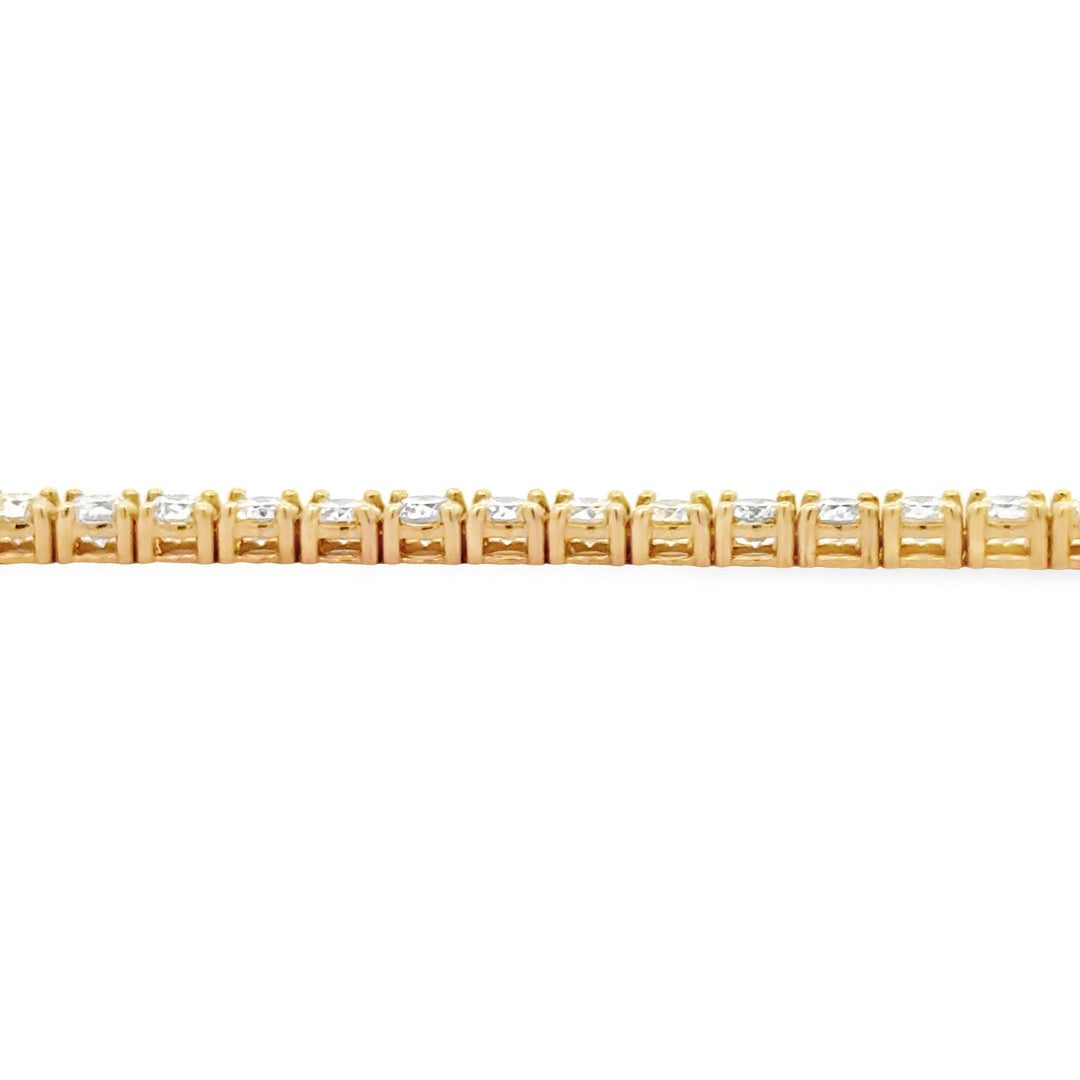 Natural 5.50ct Diamond Tennis Bracelet 18KT Yellow Gold